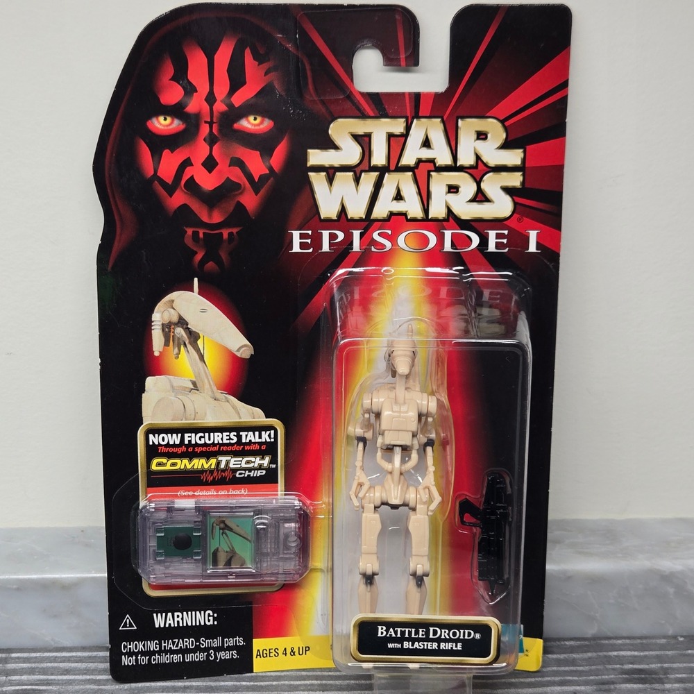 1998 Star Wars Episode I Battle Droid Action Figure CommTech Chip, Hasbro, 84092